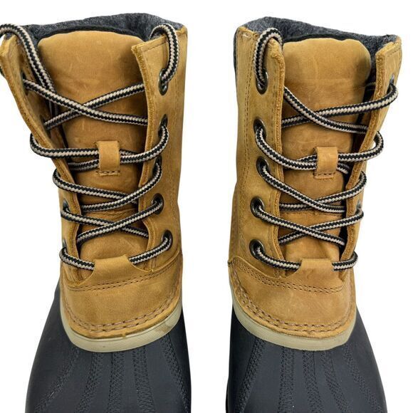 Sorel Slimpack Lace II Winter Boot Elk Tan Brown Nubuck Leather Women’s Size 8.5 - Picture 3 of 11